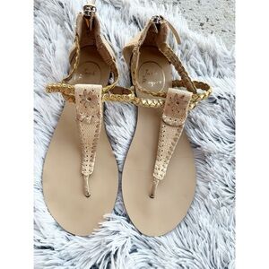Jack‎ Rogers Gold Woven Sandals